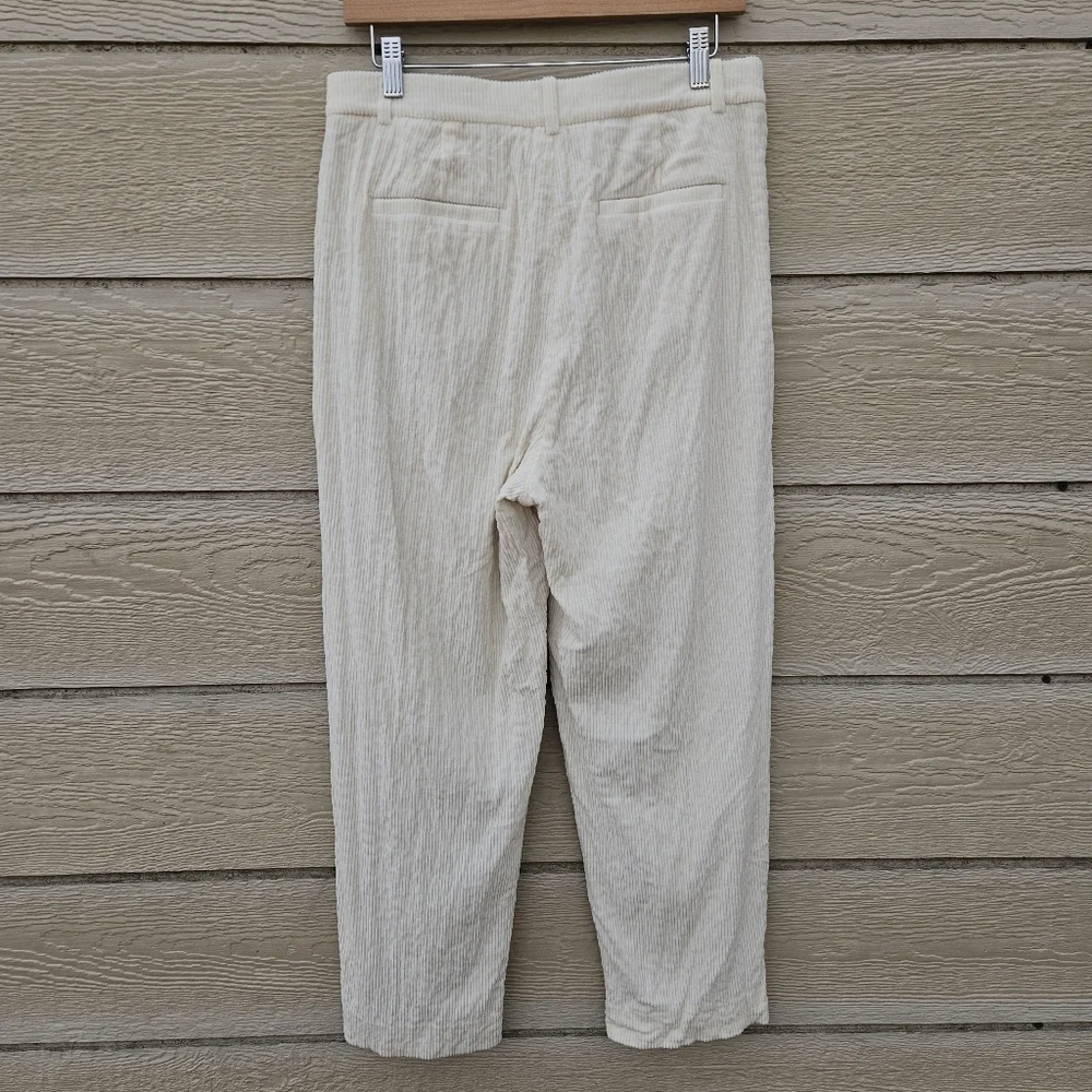 J. Crew Nalya tapered-leg Italian corduroy pants ivory size 8